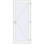 DOOR KORSA ENERGY-SAVING REHAU SYNEGO 960x2400 mm RAL 9016 Traffic white two-sided