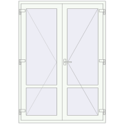 Einfach und Doppelglasschwingtüren 1500x2100 mm INTERIOR door (Т94/60) opens to the outside