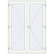 Einfach und Doppelglasschwingtüren 1500x2100 mm INTERIOR door (Z74/60) opens  inside