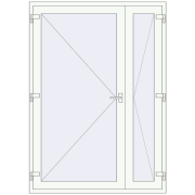 Einfach und Doppelglasschwingtüren 1500x2100 mm INTERIOR door (Т94/60) opens to the outside