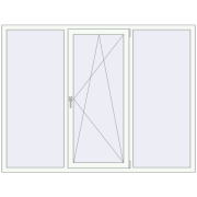 Вікна 2050x1560 мм REHAU Euro 70 RAL 9016 Traffic white з двох сторін