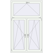 Okna skrzydłowe 1100x1800 mm REHAU BRILLANT DESIGN RAL 9016 Traffic white dwustronny