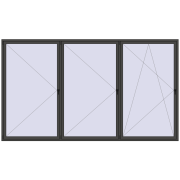 Okna skrzydłowe 4000x2300 mm REHAU BRILLANT DESIGN BASALT_GREY dwustronny