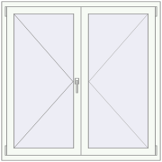 Вікна 1300x1300 мм REHAU Brillant-Design RAL 9016 Traffic white з двох сторін
