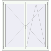 Tilt-and-Turn 1400x1500 mm KORSA OPTIMUM REHAU EURO 70 RAL 9016 Traffic white two-sided