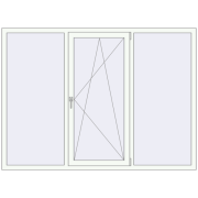 Вікна 2040x1500 мм REHAU Euro 70 RAL 9016 Traffic white з двох сторін