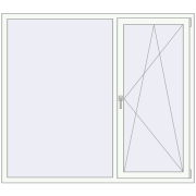 Вікна 1760x1550 мм REHAU SYNEGO MD RAL 9016 Traffic white з двох сторін