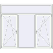 Okna skrzydłowe 2100x1800 mm KORSA ENERGY-SAVING REHAU SYNEGO MD RAL 9016 Traffic white dwustronny