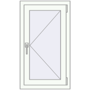 KORSA OPTIMUM REHAU EURO 70 500x900 mm RAL 9016 Traffic white two-sided