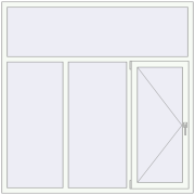 Tilt-and-Turn 1800x1800 mm KORSA BRILLANT DESIGN RAL 9016 Traffic white two-sided