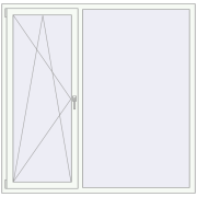 KORSA OPTIMUM REHAU EURO 70 1735x1700 mm RAL 9016 Traffic white two-sided