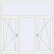 Вікна 1800x1800 мм REHAU Euro 60 RAL 9016 Traffic white з двох сторін