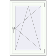 Tilt-and-Turn 650x950 mm KORSA OPTIMUM REHAU EURO 70 RAL 9016 Traffic white two-sided