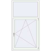 KORSA OPTIMUM REHAU EURO 70 970x1765 mm RAL 9016 Traffic white two-sided