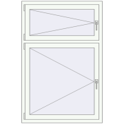 Tilt-and-Turn 1000x1500 mm KORSA OPTIMUM REHAU EURO 70 RAL 9016 Traffic white two-sided
