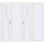 Tilt-and-Turn 2000x1800 mm KORSA OPTIMUM REHAU EURO 70 RAL 9016 Traffic white two-sided