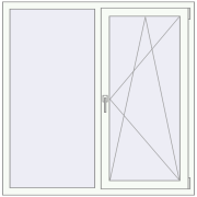 Вікна 1280x1340 мм REHAU Euro 60 RAL 9016 Traffic white з двох сторін