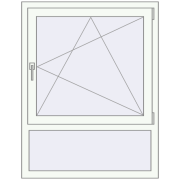 Tilt-and-Turn 930x1200 mm KORSA OPTIMUM REHAU EURO 70 RAL 9016 Traffic white two-sided