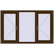 REHAU OPTIMUM EURO-DESIGN 70 1600x1000 mm DARK_OAK two-sided