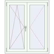 Tilt-and-Turn 1000x1200 mm KORSA BRILLANT DESIGN RAL 9016 Traffic white two-sided