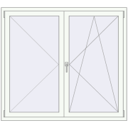 Okna skrzydłowe 1500x1350 mm REHAU OPTIMUM EURO-DESIGN 70 RAL 9016 Traffic white dwustronny