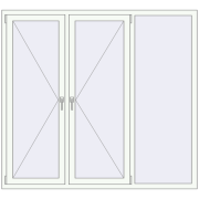 Tilt-and-Turn 1800x1650 mm KORSA OPTIMUM REHAU EURO 70 RAL 9016 Traffic white two-sided