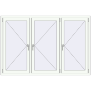 KORSA OPTIMUM REHAU EURO 70 1800x1200 mm RAL 9016 Traffic white two-sided