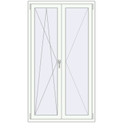 REHAU ENERGY-SAVING SYNEGO MD 1000x1800 mm RAL 9016 Traffic white two-sided