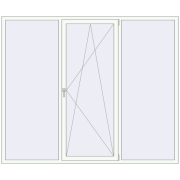 Вікна 2400x2000 мм REHAU SYNEGO MD RAL 9016 Traffic white з двох сторін