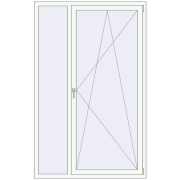KORSA OPTIMUM REHAU EURO 70 1320x2080 mm RAL 9016 Traffic white two-sided