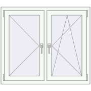 KORSA OPTIMUM REHAU EURO 70 1100x950 mm RAL 9016 Traffic white two-sided