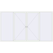 Okna skrzydłowe 4000x2300 mm KORSA BRILLANT DESIGN RAL 9016 Traffic white dwustronny