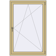Tilt-and-Turn 1000x1500 mm KORSA ALU STANDARD 72 RAL 1000 Green beige two-sided