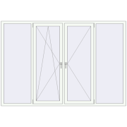 Вікна 2500x1700 мм REHAU SYNEGO MD RAL 9016 Traffic white з двох сторін
