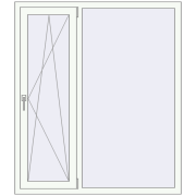 KORSA OPTIMUM REHAU EURO 70 1300x1500 mm RAL 9016 Traffic white two-sided