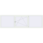 Tilt-and-Turn 3000x900 mm KORSA ALU STANDARD 72 RAL 9016 Traffic white two-sided