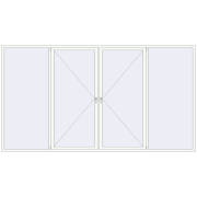 Tilt-and-Turn 4000x2200 mm KORSA ENERGY-SAVING REHAU SYNEGO MD RAL 9016 Traffic white two-sided