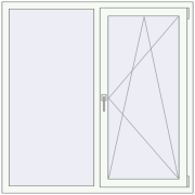 Вікна 1350x1350 мм REHAU SYNEGO MD RAL 9016 Traffic white з двох сторін
