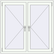Tilt-and-Turn 1170x1200 mm KORSA ENERGY-SAVING REHAU SYNEGO MD RAL 9016 Traffic white two-sided