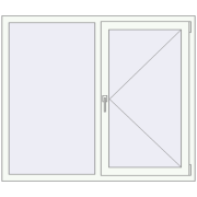 KORSA OPTIMUM REHAU EURO 70 1400x1200 mm RAL 9016 Traffic white two-sided