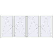 Tilt-and-Turn 4010x1750 mm KORSA OPTIMUM REHAU EURO 70 RAL 9016 Traffic white two-sided