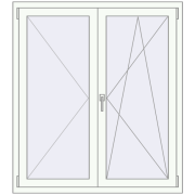 Tilt-and-Turn 1200x1350 mm KORSA OPTIMUM REHAU EURO 70 RAL 9016 Traffic white two-sided