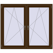 KORSA RENOVATION REHAU EURO 70 1500x1300 mm DARK_OAK two-sided