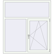 KORSA OPTIMUM REHAU EURO 70 1350x1500 mm RAL 9016 Traffic white two-sided