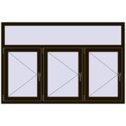 Okna skrzydłowe 1788x1178 mm KORSA OPTIMUM REHAU EURO 70 BLACK_BROWN dwustronny