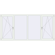 KORSA ENERGY-SAVING REHAU SYNEGO MD 2800x1350 mm RAL 9016 Traffic white two-sided