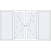 Okna skrzydłowe 3000x1800 mm KORSA BRILLANT DESIGN RAL 9016 Traffic white dwustronny