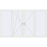 Вікна 2710x1620 мм Altest Pony 375 RAL 9016 Traffic white з двох сторін