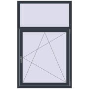 Tilt-and-Turn 1000x1600 mm KORSA OPTIMUM REHAU EURO 70 ANTHRACITE_GREY_STRUKTURAL two-sided
