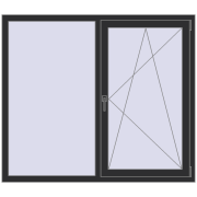 KORSA OPTIMUM REHAU EURO 70 1500x1300 mm ANTHRACITE_GREY_GLATT two-sided